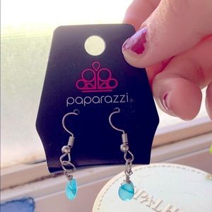 Paparazzi Silver and blue Earrings